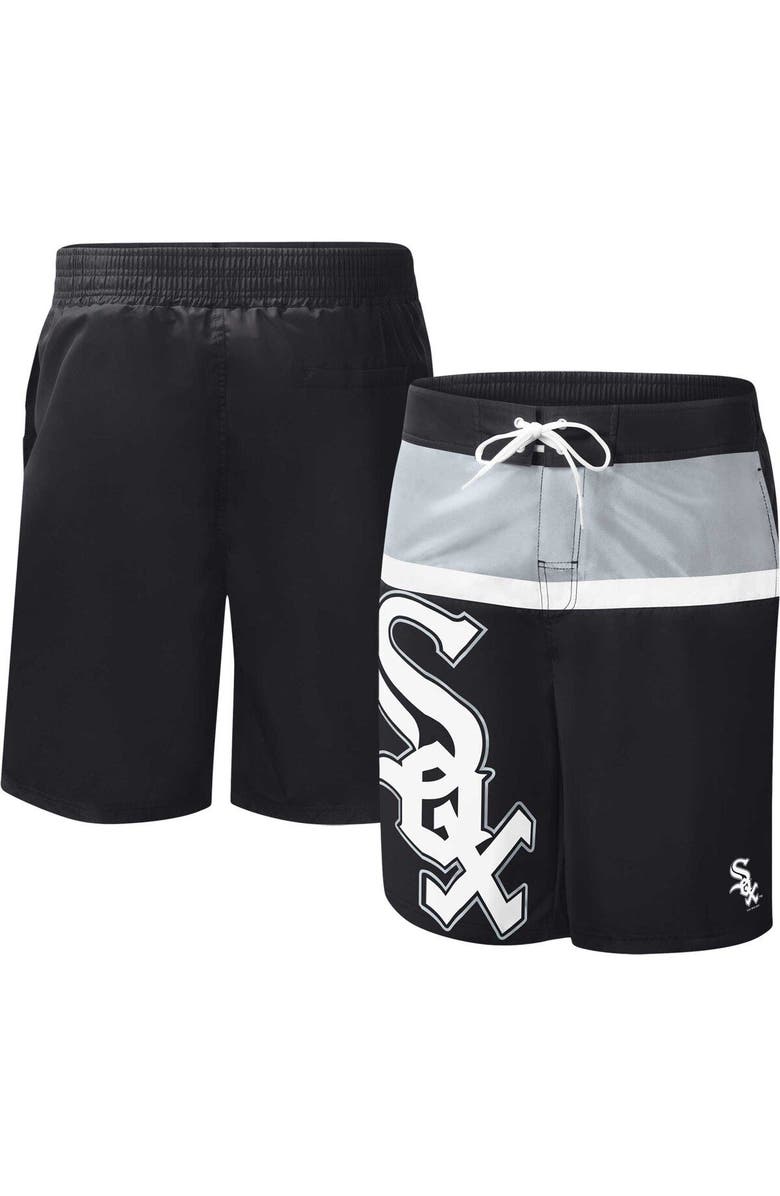 G-III SPORTS BY CARL BANKS Men's G-III Sports by Carl Banks Black Chicago White Sox Sea Wind Swim Shorts, Main, color, Black
