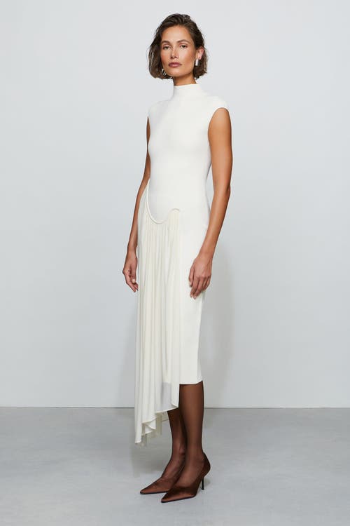Et Ochs Francis Knit Combo Midi Dress In Neutral
