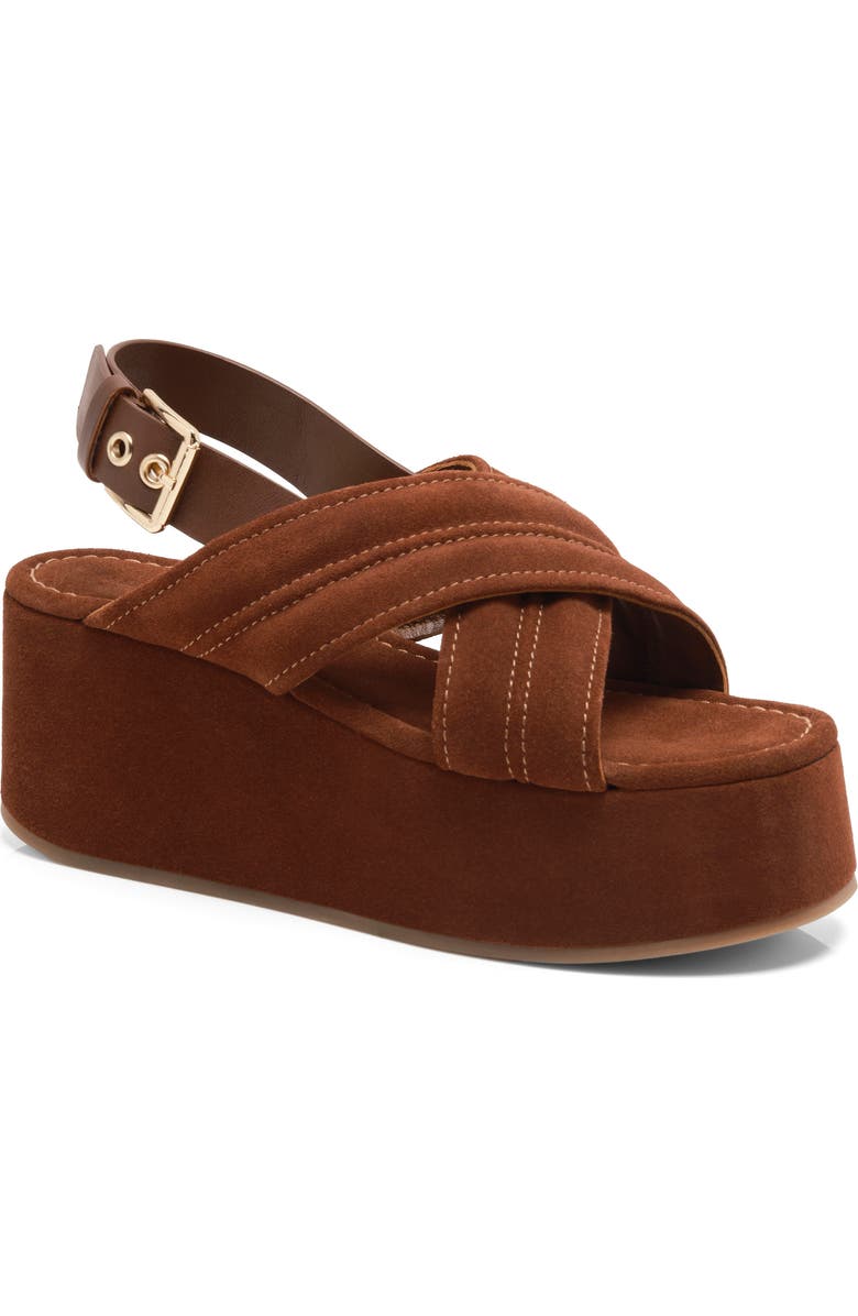 Free People Beach Party Platform Sandal, Main, color, Cathay Spice Suede