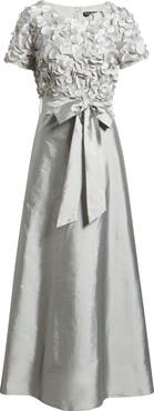 Pisarro Nights 3D Beaded Paillette Bodice Taffeta A-Line Gown