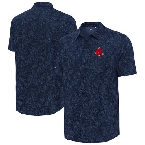 Men's Antigua Navy Boston Red Sox Lush Button-Up Shirt