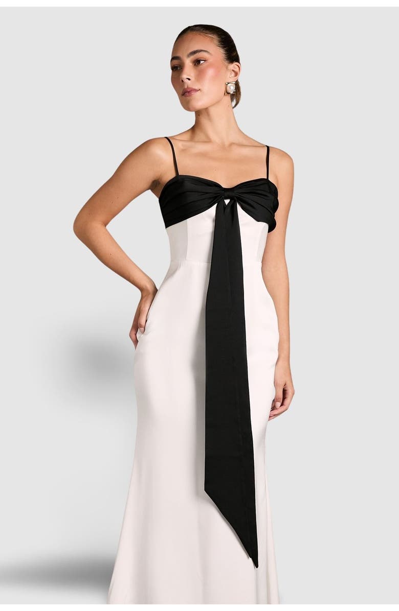 Coast Monochrome Bow Detail Maxi Dress, Alternate, color, White