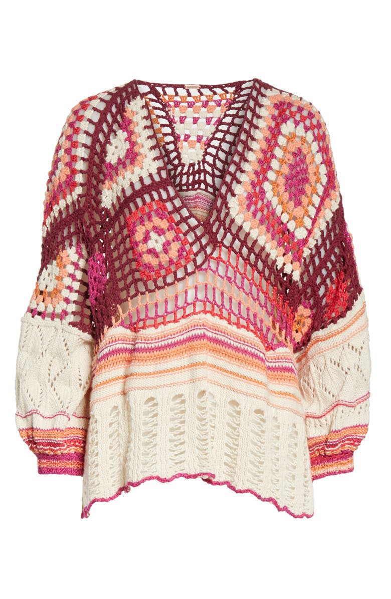 Free People Call Me Crochet Sweater, Alternate, color, 
