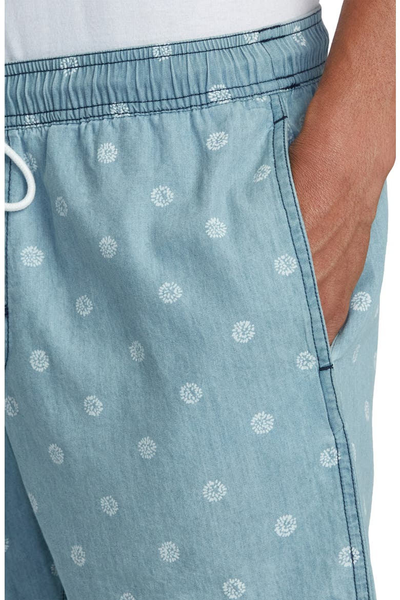 Escape Cotton Chambray Drawstring Shorts, Alternate, color, WASHED INDIGO