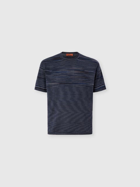 Space-dye Mercerized Crew-neck Cotton T-shirt