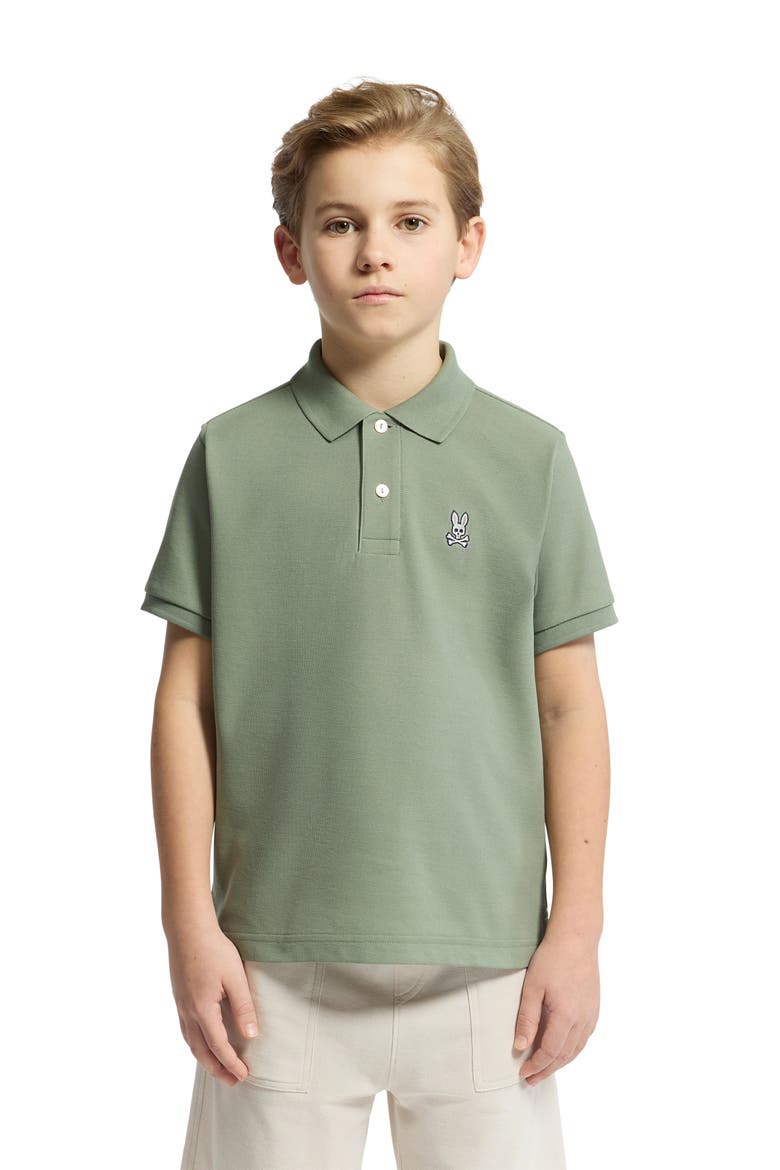 Kids' Cotton Piqué Polo, Alternate, color, SEA SPRAY