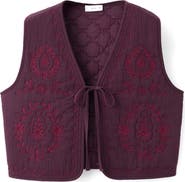 MANGO TEEN Floral Embroidered Cotton Vest