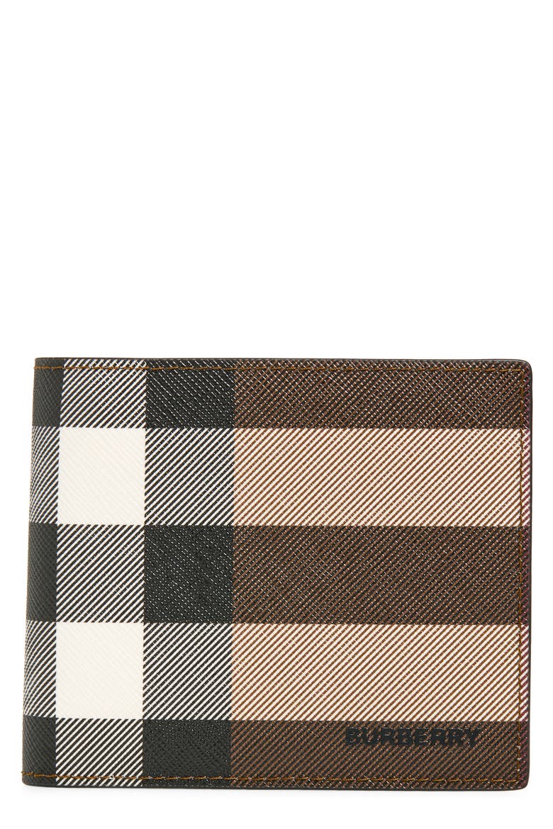 Giant Check Bifold Wallet, Main, color, DARK BIRCH BROWN