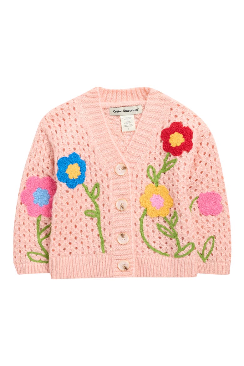 Kids' Flower Cardigan, Main, color, PINK