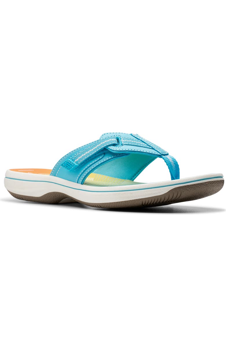 Clarks<sup>®</sup> Brinkley Jazz Flip Flop, Main, color, Turquoise Ombre