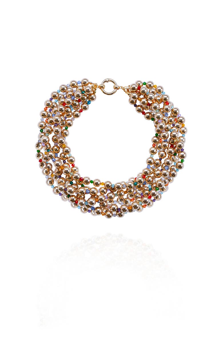 Saulė Label Ilka Necklace Stack, Main, color, Gold Gumdrops