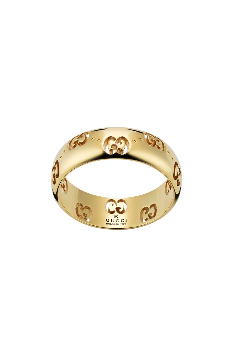 Gucci Icon GG Cutout Band Ring, Alternate, color, Yellow Gold