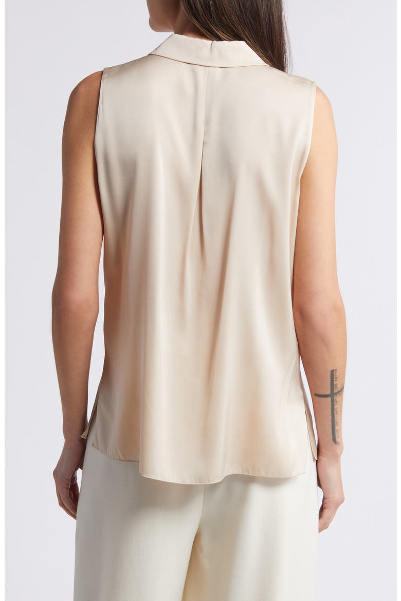 Celine Sleeveless Stretch Silk Shirt, Alternate, color, ANTIQUE