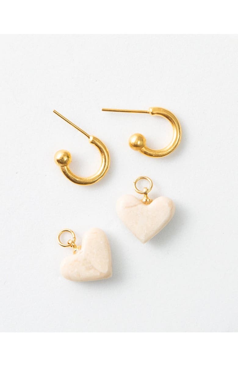 Noonday Convertible Heart Huggies, Alternate, color, Gold