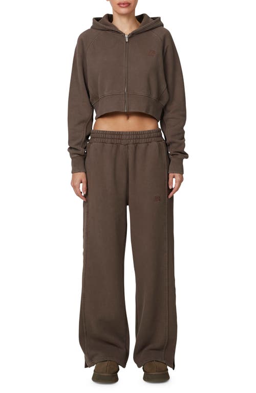 Good For Nothing Ribbed Emblem Crop Zip Hoodie In Multi