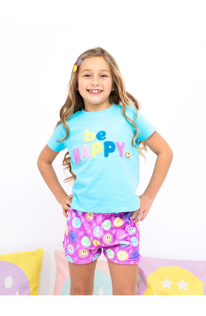 Preppy Goose Be Happy Applique Short Sleeve T-Shirt, Main, color, Turquoise