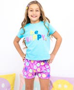 Preppy Goose Be Happy Applique Short Sleeve T-Shirt