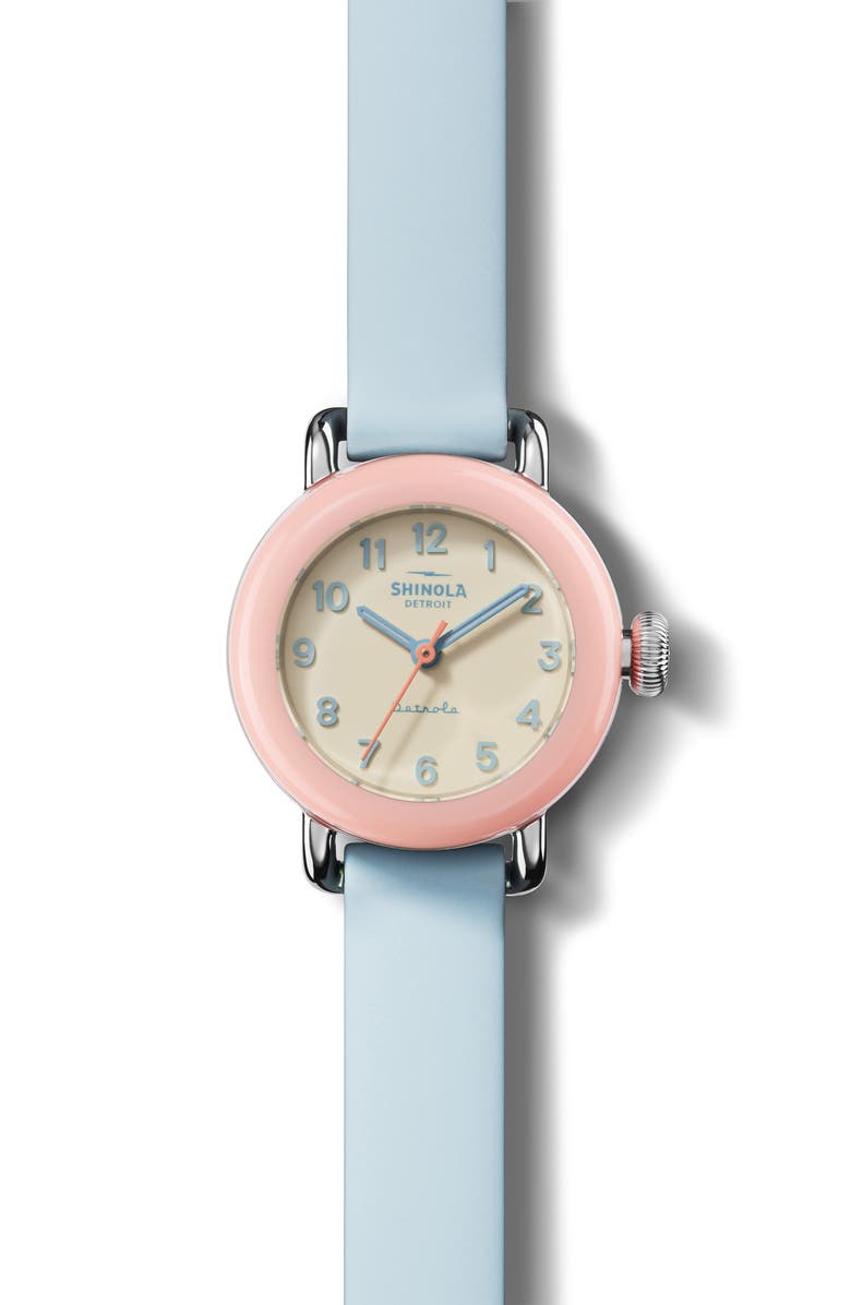 Shinola Pee Wee Silicone Strap Watch, 25mm, Main, color,