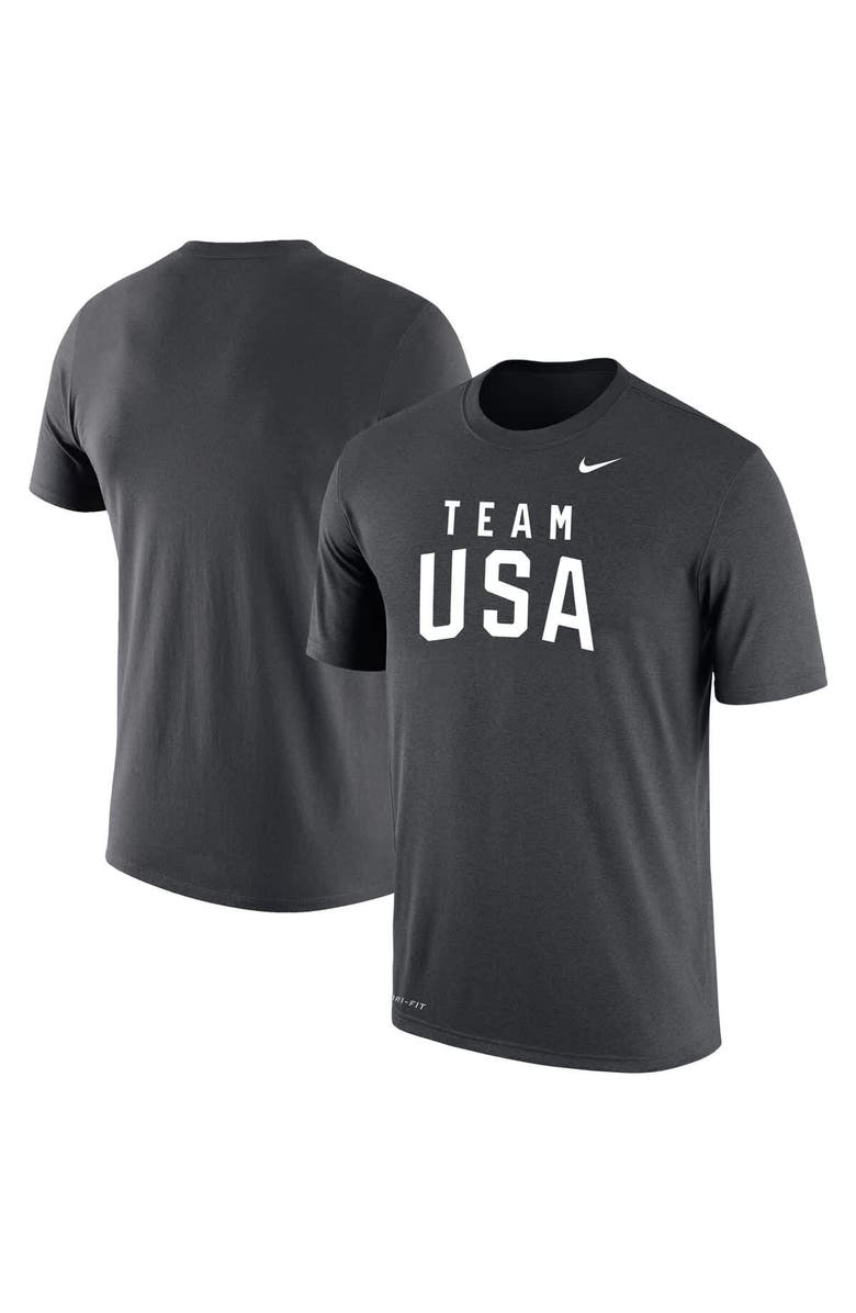 Nike Men's Nike Anthracite Team USA Olympic Team Performance T-Shirt, Main, color, Anthracite