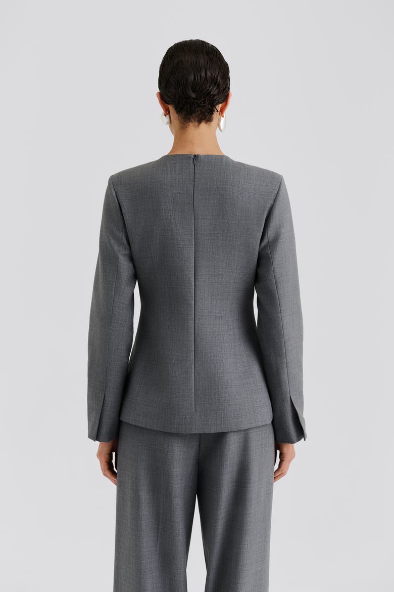 Athina Tailored Long Sleeve Blouse, Alternate, color, Grey