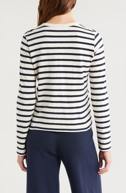 Wyeth Stripe Knit Top In Ecru/navy