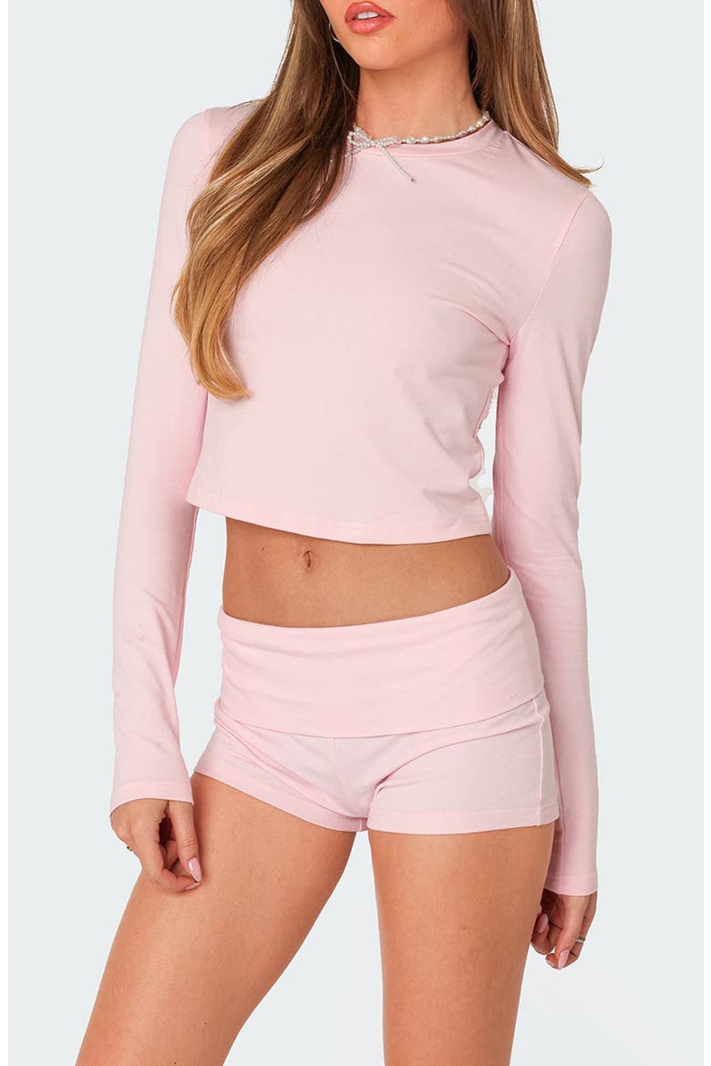 Meg Stretch Cotton Crop Top, Alternate, color, PINK
