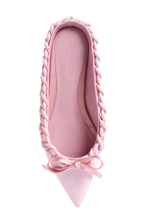 Giambattista Valli Ribbon & Chain Pointed Toe Mule In Quartz Rose