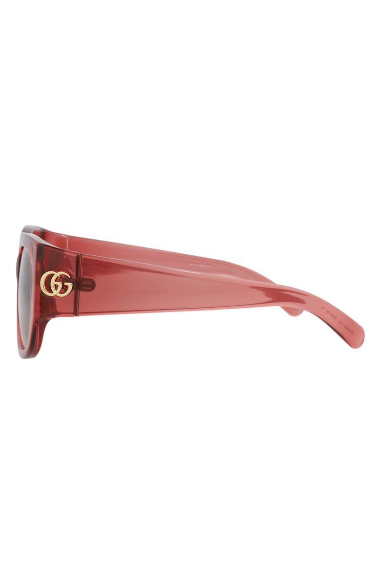 Gucci 52mm Round Sunglasses, Alternate, color, Red Red Brown