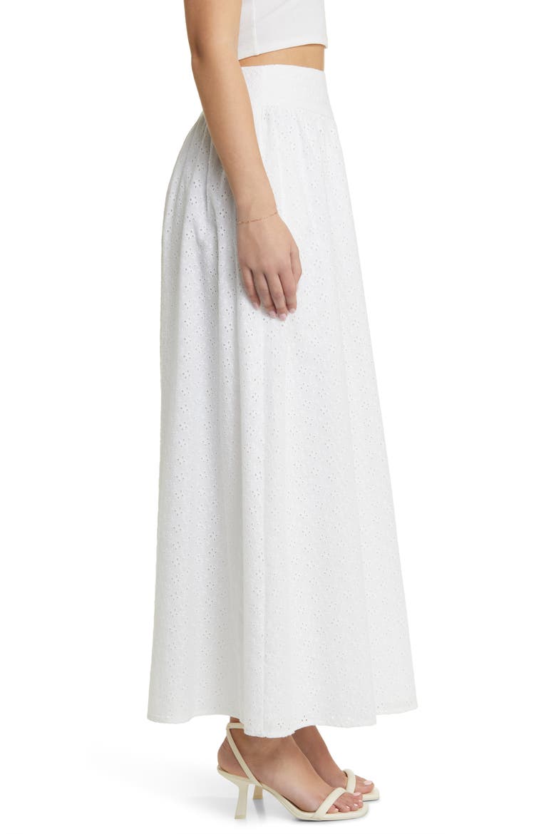 Catalina Embroidered Eyelet Cotton Maxi Skirt, Alternate, color, IVORY