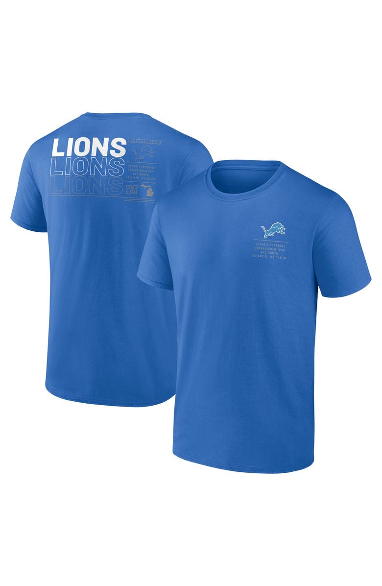 FANATICS Men's Fanatics Blue Detroit Lions Repeat Stats T-Shirt, Main, color, Blue