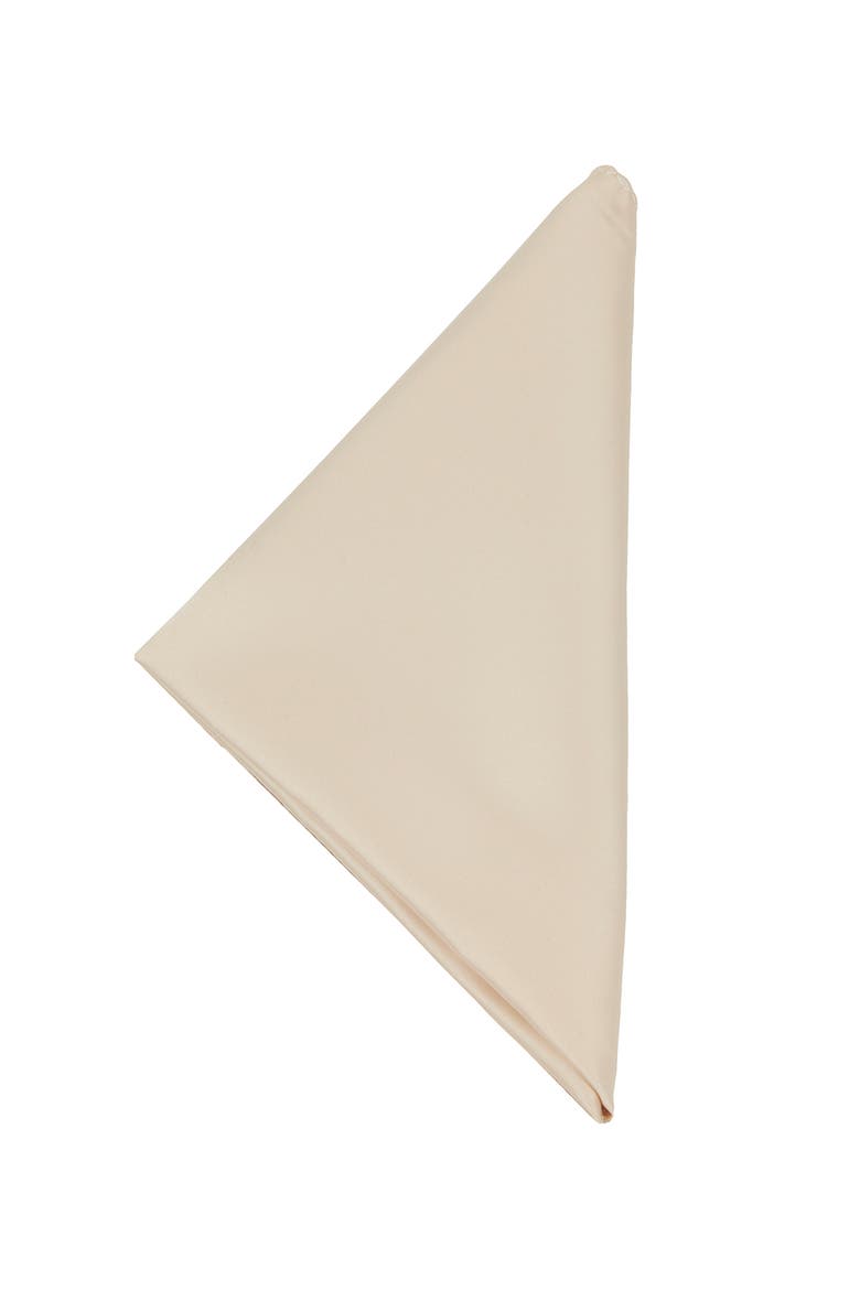 Men's Solid Satin Pocket Square, Alternate, color, CHAMPAGNE