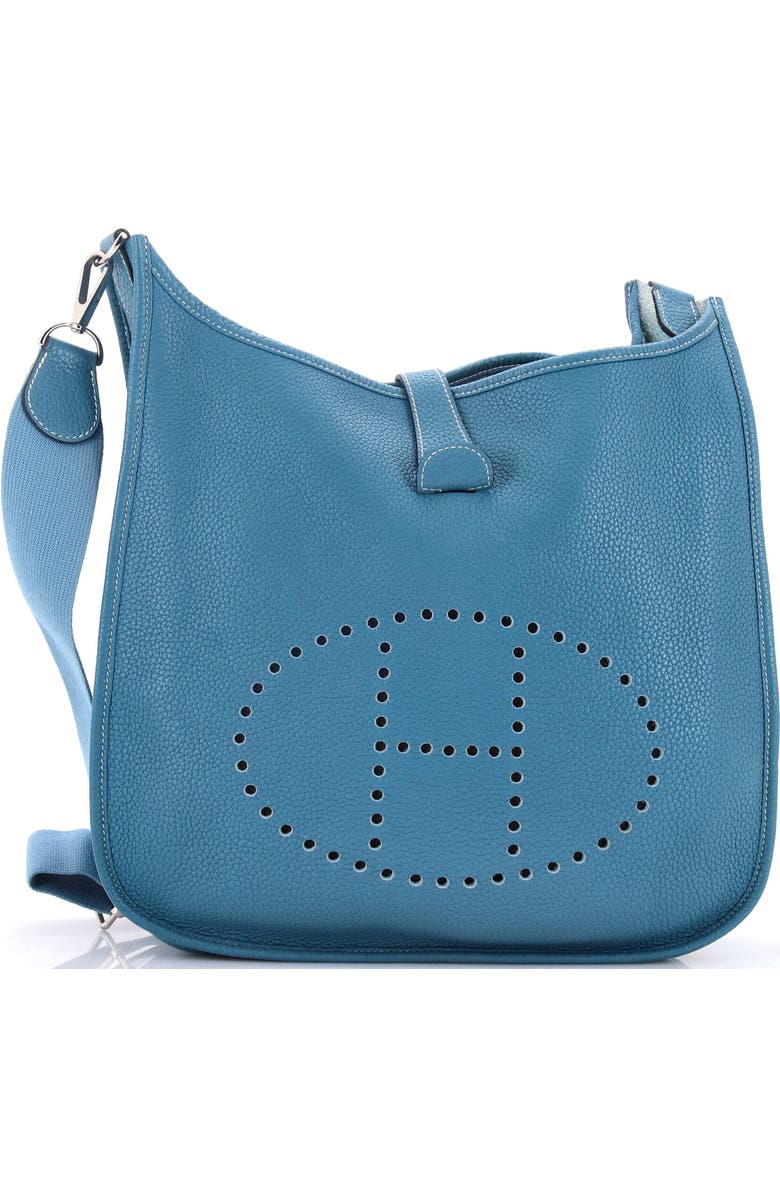 Pre-Owned Hermes Evelyne Bag Gen III Clemence GM, Main, color, Bleu Jean