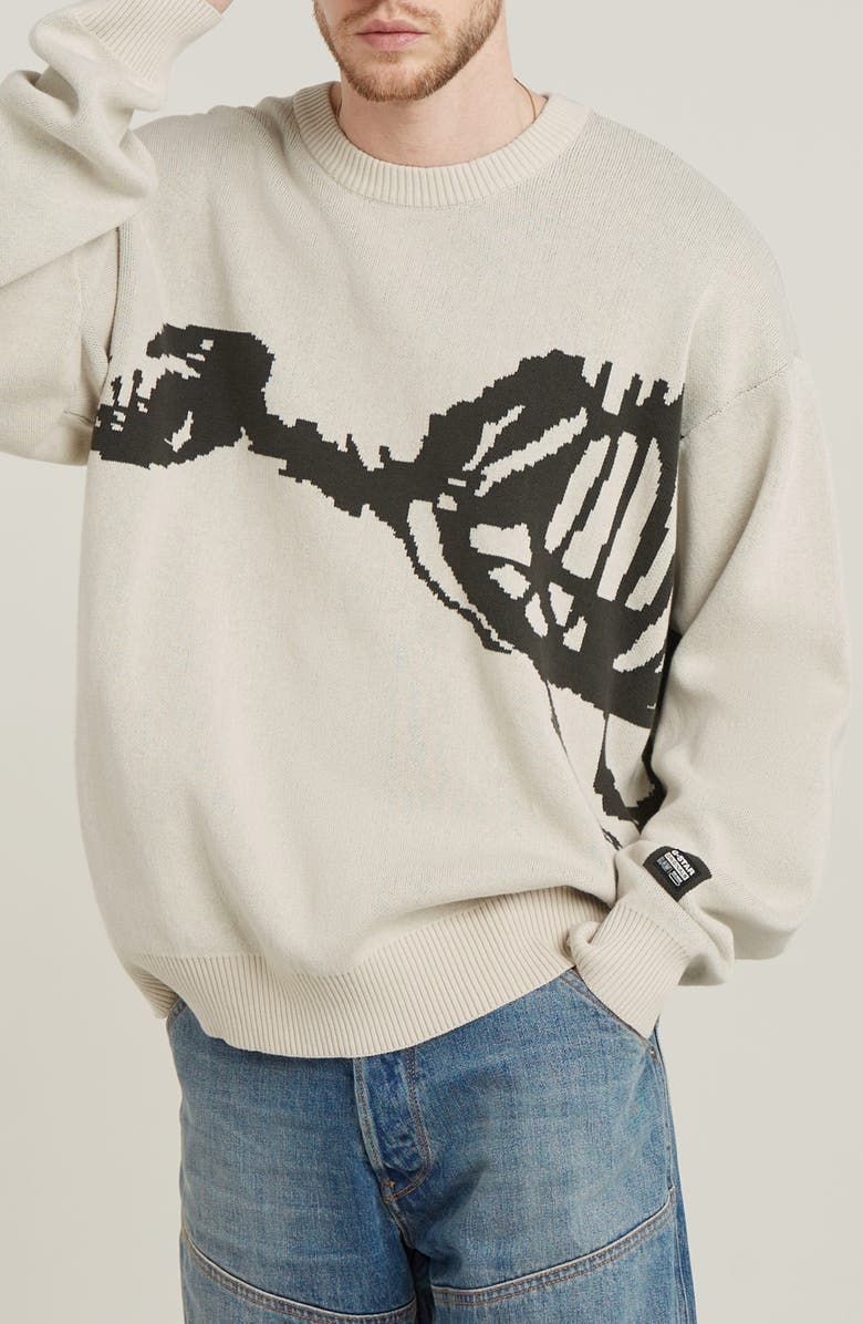 G-STAR Running Dog Graphic Organic Cotton Sweater, Main, color,