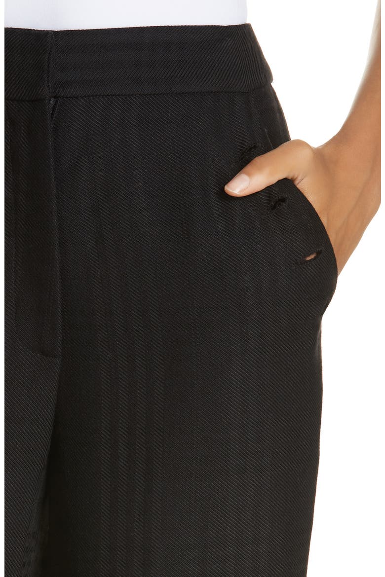 Tuli Check Button Detail Pants, Alternate, color, BLACK/ BLACK