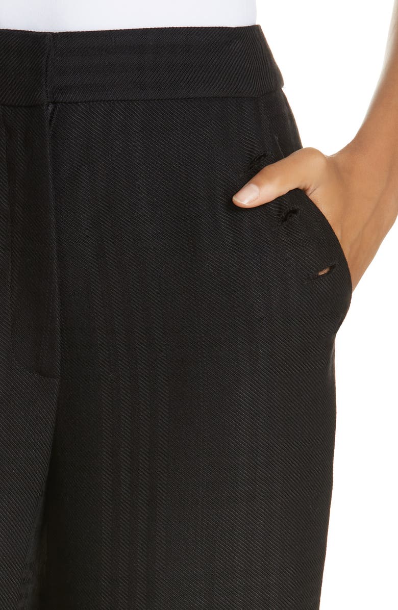 Veronica Beard Tuli Check Button Detail Pants, Alternate, color, 