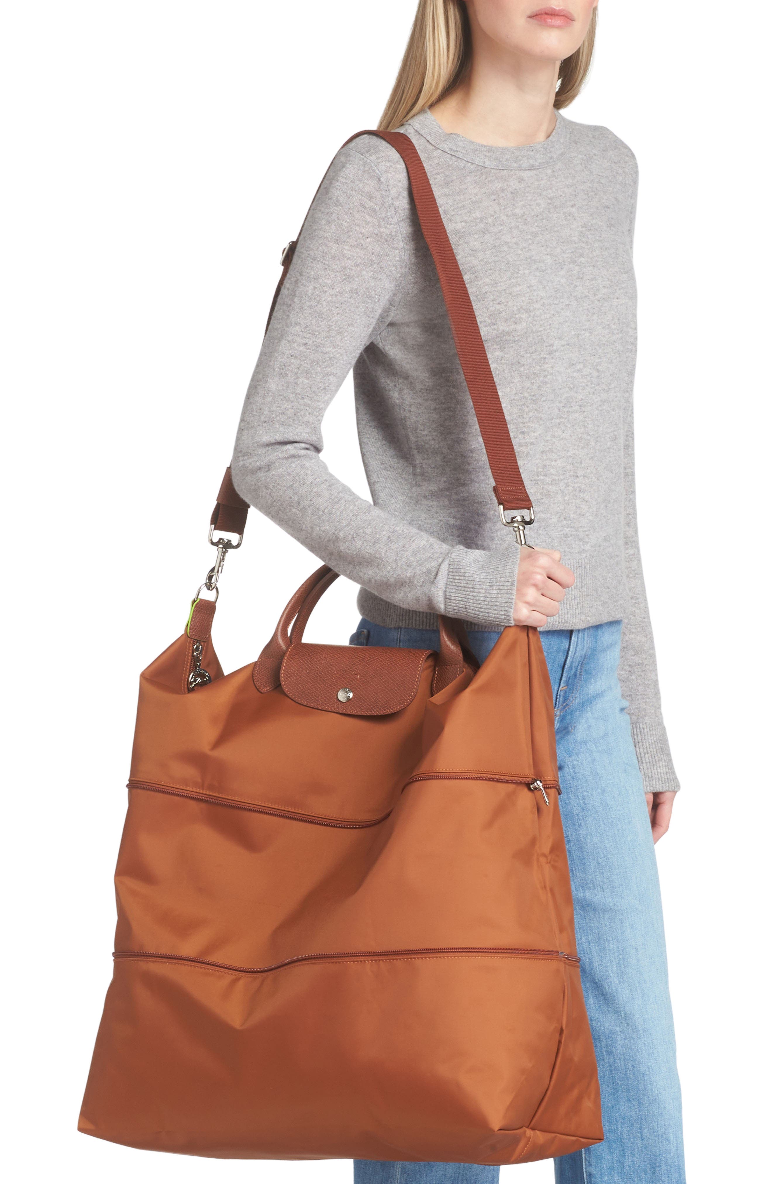 Longchamp The Pliage Expandable Duffle Bag, Alternate, color, Cognac
