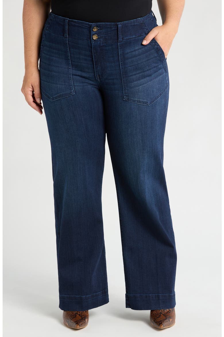 Hannah Patch Pocket Flare Jeans, Main, color, SUMMIT LAKE