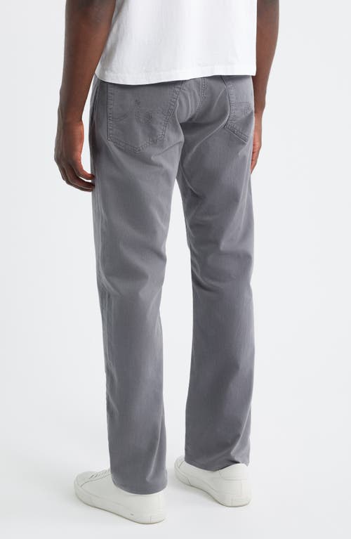 Ag Everett Sueded Stretch Sateen Slim Straight Leg Pants In Gray