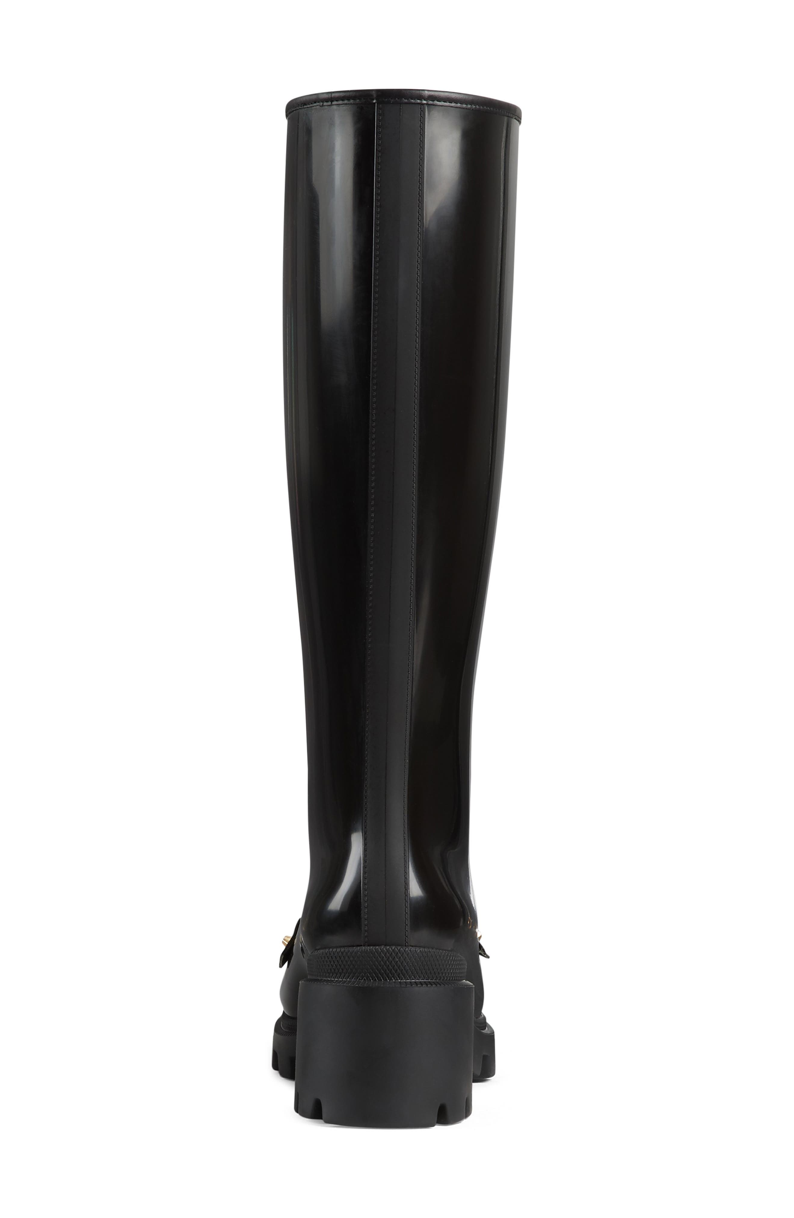 Gucci Trip Lug Knee High Rain Boot, Alternate, color, 
