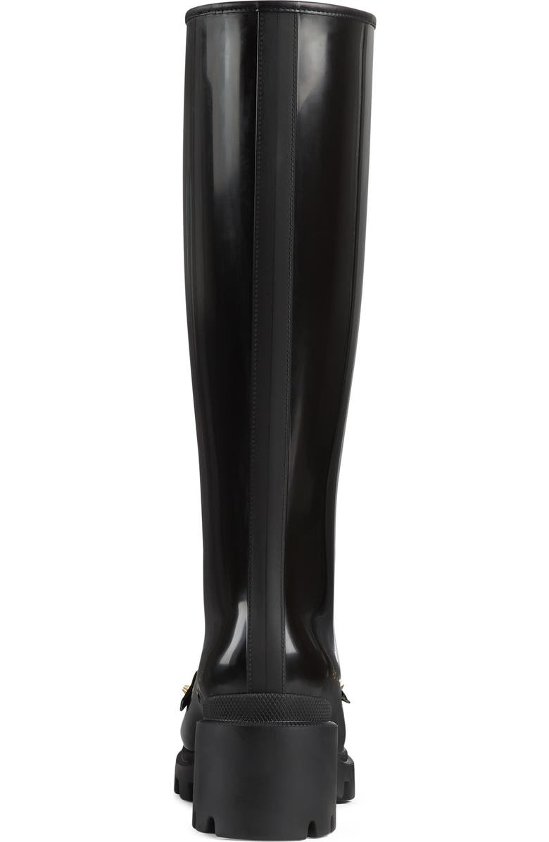 Gucci Trip Lug Knee High Rain Boot, Alternate, color,