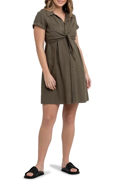 Colette Tie Up Linen Dress
