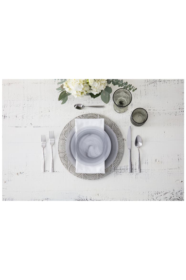 La Jolla Set of 4 Glass Salad/Dessert Plates, Alternate, color, GREY