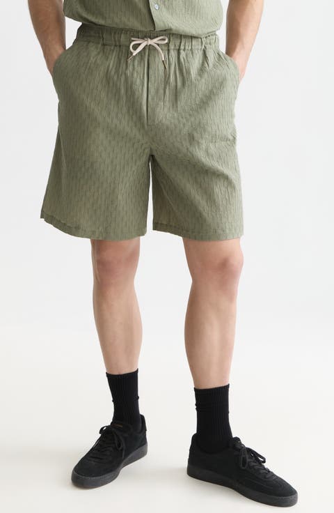 Drawstring Seersucker Shorts