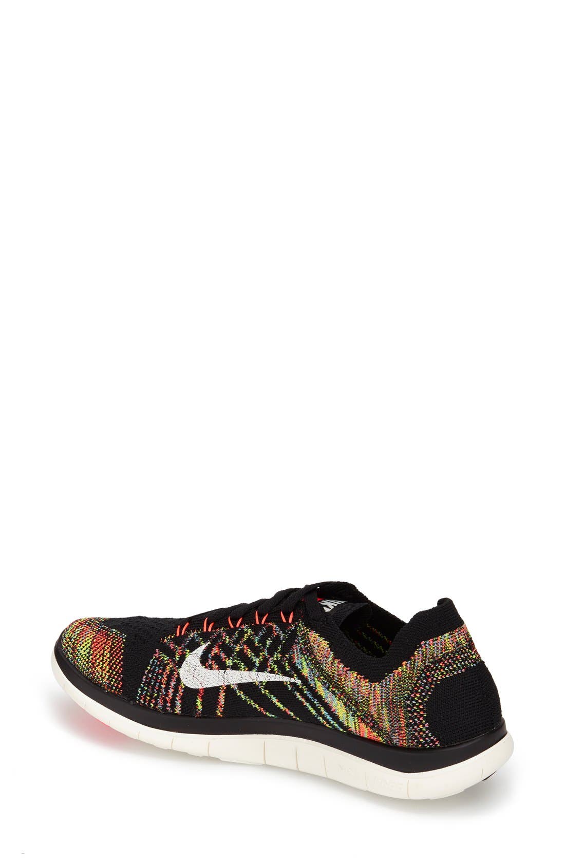 'Free 4.0 Flyknit' Running Shoe, Alternate, color, BLACK/ ORANGE/ BLUE