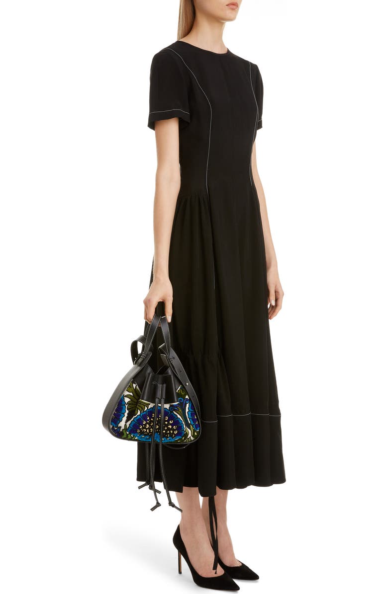 Loewe Small Hammock Floral Leather Hobo Bag, Alternate, color,