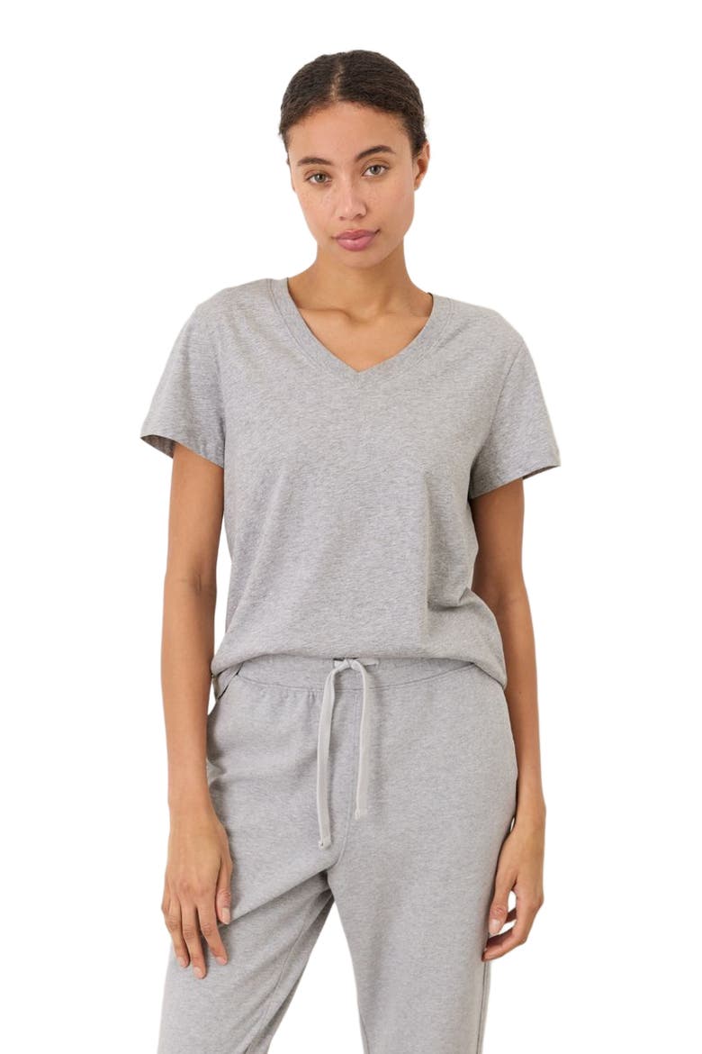 Organic Cotton Softspun Essential V-Neck Tee, Main, color, Heather Grey