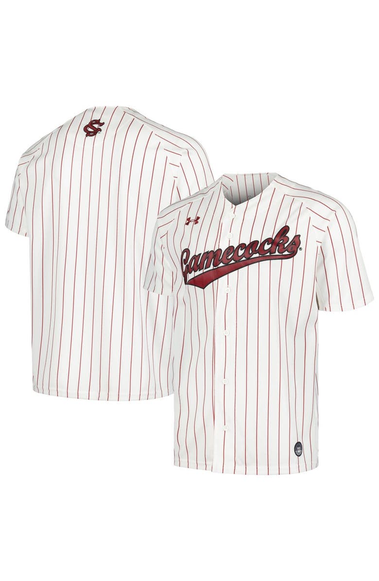 Under Armour Men's Under Armour White South Carolina Gamecocks Softball V-Neck Jersey, Alternate, color, 