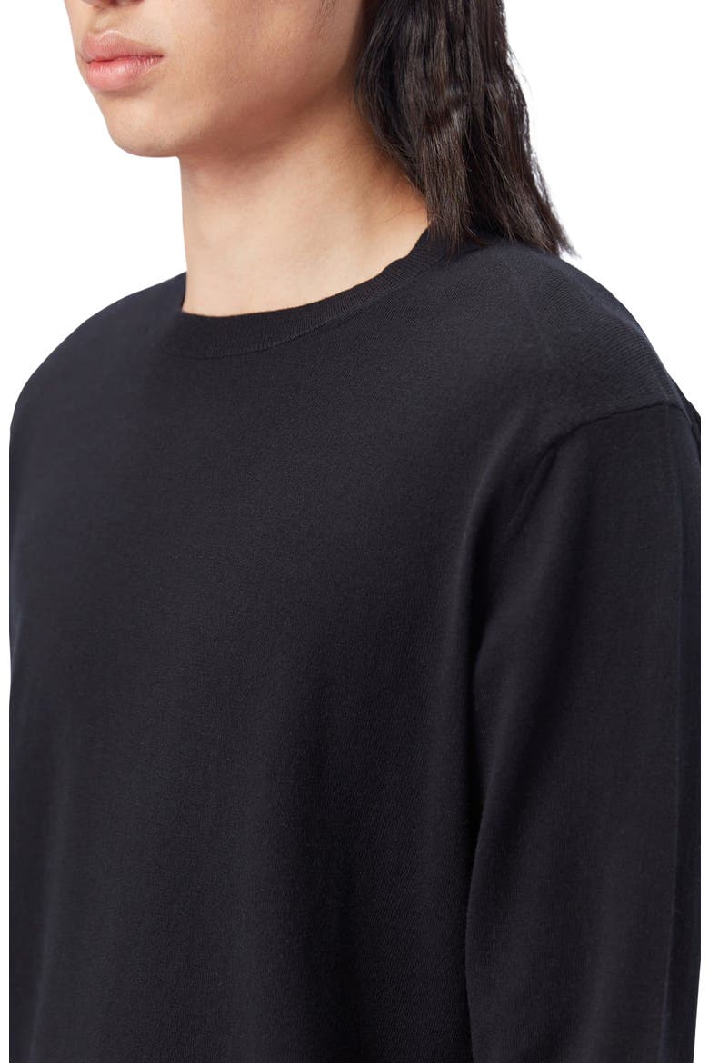 Men's Crewneck Cotton Silk Cashmere Blend Sweater, Alternate, color, black