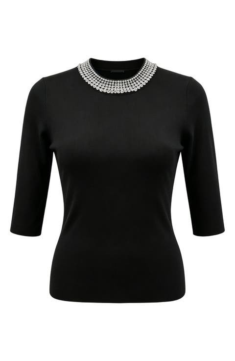 Embellished Crewneck Sweater