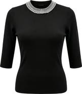 WDNY Embellished Crewneck Sweater